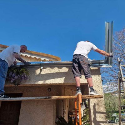 Installation aprés création gouttières zinc